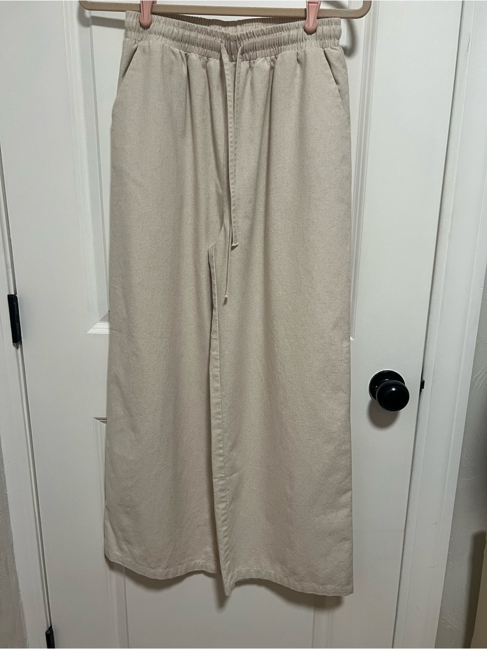 NWOT Commense Sleeveless Side-Tie Wide-Leg Jumpsuit in Cream - Picture 6 of 8